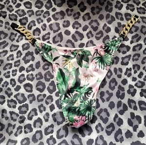 VS Gold & Rhinestone Strap Thong Medium